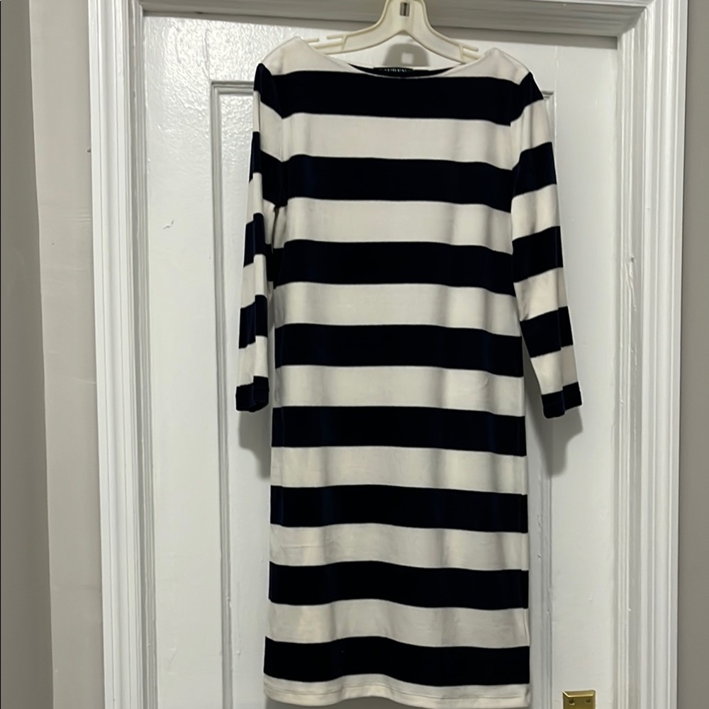 Striped Navy and White Dress